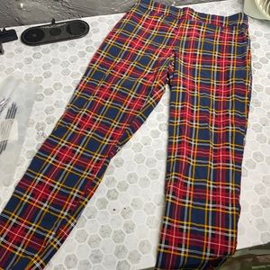 Time & Tru Sz 12 Plaid Capri High Waisted Pants